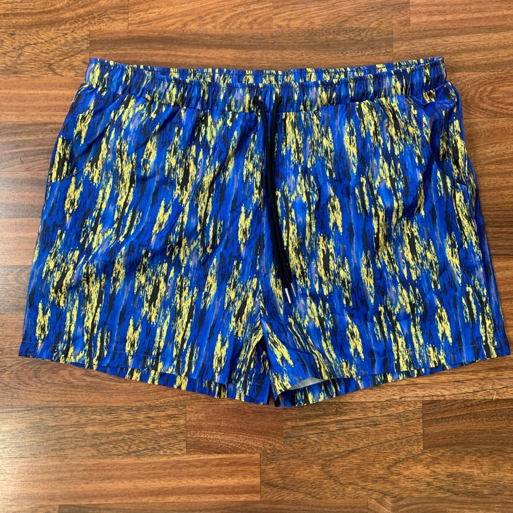 NWT IconSwim Power Trip Swim Shorts Men’s XXXL Blue Yellow Trunks Beach vacation